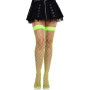 Панчохи у велику сітку Leg Avenue Fence Net Thigh Highs Neon Green, one size