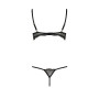 Комплект білизни Passion Exclusive VALERY SET OpenBra L/XL, black, стрепи, трусики, відкритий ліф