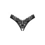 Мереживні стрінги Obsessive Donna Dream crotchless thong XS/S Black, відкритий доступ