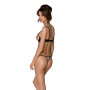 Еротичний комплект Passion MARINA SET WITH OPEN BRA, XXL/XXXL, beige, відкриті чашки