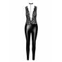 Комбінезон Noir Handmade F298 Libido, 3XL, під латекс, мереживний верх, чокер, знімне намисто, доступ