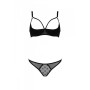 Еротичний комплект Passion MARINA SET WITH OPEN BRA, L/XL, black, відкриті чашки