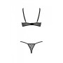 Еротичний комплект Passion MARINA SET WITH OPEN BRA, S/M, black, відкриті чашки