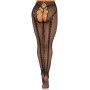 Стрип-колготки Leg Avenue Crotchless Net Tights with Heart Backseam, One Size, чорні, з доступом