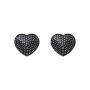 Накладки-серця на соски зі стразами Obsessive A750 nipple covers, чорні (м'ята упаковка!!!)