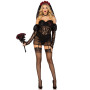 Еротичний костюм чорної нареченої Leg Avenue Heartbreak Bride M, боді, рукави, вуаль, чокер