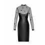 Сукня Noir Handmade F310 Sublime, 3XL, black, міді, мокрий ефект, верх — сітка, довгий рукав
