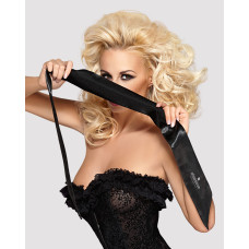 Атласна пов’язка маска Obsessive Blindfold black One size, чорна (м'ята упаковка!!!)