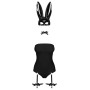 Еротичний костюм кролика Obsessive Bunny costume L/XL, black, боді, чокер, гартери, панчохи, маска