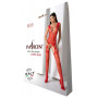 Бодістокінг з плетінням на грудях Passion BS099 One Size, red, відкритий доступ, імітація підв’язок