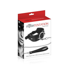 Нашийник великим кільцем та з повідцем Fetish Tentation Ring and Leash