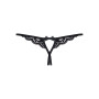 Мереживні танги з двома отворами Obsessive 831-THC-1 crotchless thong S/M, чорні, бантики