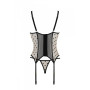 Корсет Passion MARINA CORSET, S/M, beige, з відкритими чашками