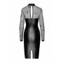 Сукня Noir Handmade F310 Sublime, M, black, міді, мокрий ефект, верх — сітка, довгий рукав