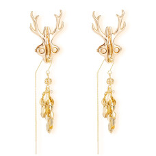 Затискачі для сосків LOCKINK SEVANDA Stag Adjustable Nipple Clamps, золотисті, зі знімними підвісками