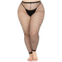 Колготки без стопи Leg Avenue Industrial Net footless tights, 1X/2X, чорні, в сітку