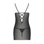 Сорочка з вирізами на грудях, стрінги Passion LOVELIA CHEMISE XXL/XXXL, black