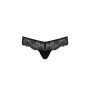 Мереживні трусики-танга з атласним бантиком Passion NAJA THONG S/M, black
