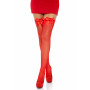 Панчохи-сітка з атласним бантиком Leg Avenue Fishnet Thigh Highs With Bow One size, Red