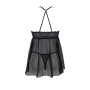 Пеньюар Passion KERRIA CHEMISE black, L/XL, мереживний верх, трусики в комплекті