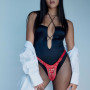 Трусики для страпона Strap-On-Me Leatherette Harness Fabulous - One Size - Red Glossy