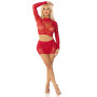 Комплект Leg Avenue Rhinestone Crop Top and Mini Skirt One Size, Red