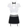 Еротичний костюм секретарки Obsessive Secretary suit 5pcs black L/XL, чорно-білий, топ, спідниця, ст