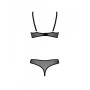 Еротичне боді Passion MARINA BODY, L/XL, black, з відкритими чашками