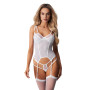 Корсет Obsessive Arrowel White corset L/XL, з підв’язками для панчіх