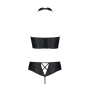 Комплект з екошкіри Passion NANCY BIKINI 4XL/5XL black, бра та трусики з імітацією шнурівки