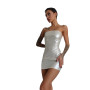 Мінісукня D&A, L, white, nylon-lycra відкриті плечі з блискавкою на всю довжину