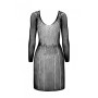 Напівпрозора мінісукня Passion BS101 One Size, black, рукави-мітенки