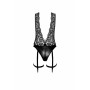 Боді Noir Handmade F297 Libido, M, чорне, мереживо, низ під латекс, відкритий доступ, гартери