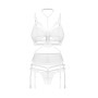 Комплект Obsessive Premisis White 3-pcs crotchless set S/M