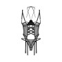 Корсет Obsessive Dominna cupless corset & crotchless thong L/XL