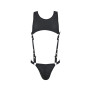 Чоловіче шкіряне боді Passion 056 ADAM L/XL Black, заклепки