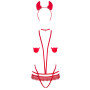 Еротичний костюм чортика зі стреп Obsessive Evilia teddy red L/XL