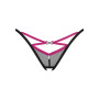 Трусики-стрінги Obsessive Novenes crotchless thong, XL/2XL, сітка, стрепи, прикраса зі стразами