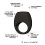 Ерекційне кільце з вібрацією LELO Tor 3 Black, керування зі смартфона