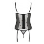 Корсет з підв'язками, стрінги Passion LOVELIA CORSET S/M, black