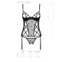 Корсет з підв'язками, стрінги Passion LOVELIA CORSET S/M, black