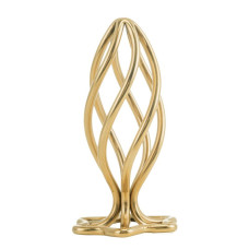 Металева анальна пробка LOCKINK SEVANDA Hollow Spiral Golden, L, золотиста, діаметр 3,9 см