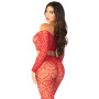 Комплект Leg Avenue Off The Shoulder Top and Footless Tights One Size, Red