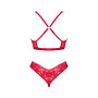 Комплект білизни Obsessive Lacelove cupless 2-pcs set XL/2XL Red, відкритий доступ, відкриті груди