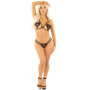 Комплект Leg Avenue Open Cup Bra and Pearl String One Size, Black