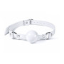 Кляп силіконовий Feral Feelings Silicon Ball Gag White/White, білий ремінець, біла кулька