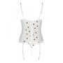 Корсет з підв'язками, стрінги Passion LOVELIA CORSET S/M, white