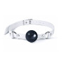 Кляп силіконовий Feral Feelings Silicon Ball Gag White/Black, білий ремінець, чорна кулька
