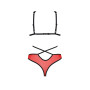 Комплект білизни Passion PEONIA SET L/XL red, бра, трусики