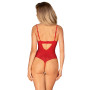 Боді з доступом Obsessive Ingridia crotchless teddy XS/S, червоне, відкриті груди